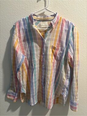 J. Crew | Women's Pastel Plaid Blouse | Size 10